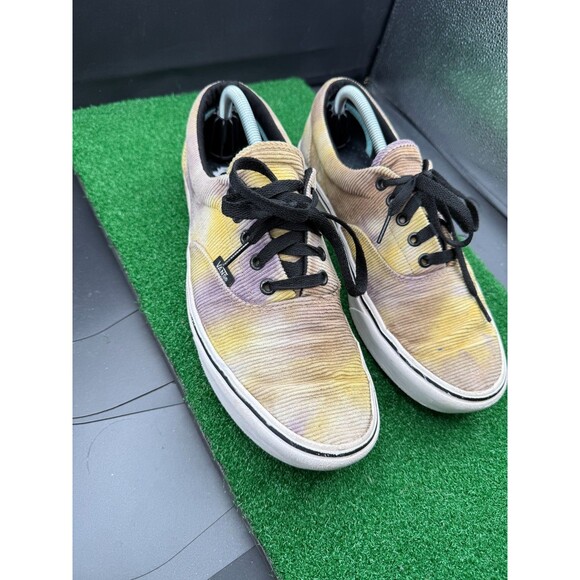 Vans Old Skool Skate Shoes Mens Size 11 Yellow Purple Tie Dye Corduroy 721356 - Picture 2 of 10